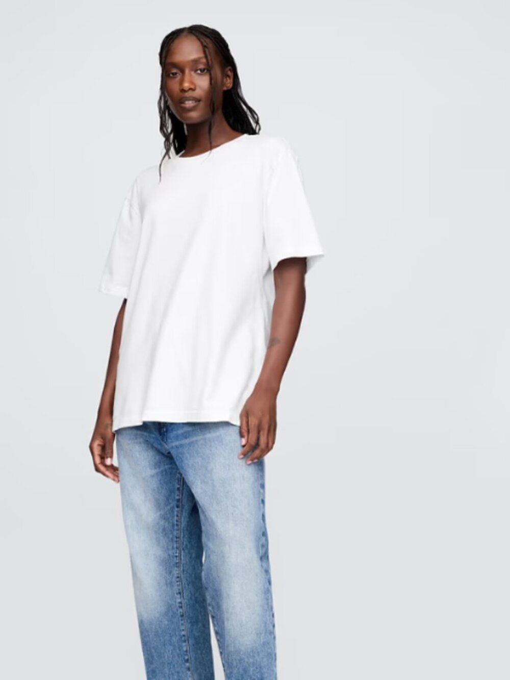Gap Adult Original Tee Classic Fit Relaxed Cotton T-Shirt White XS